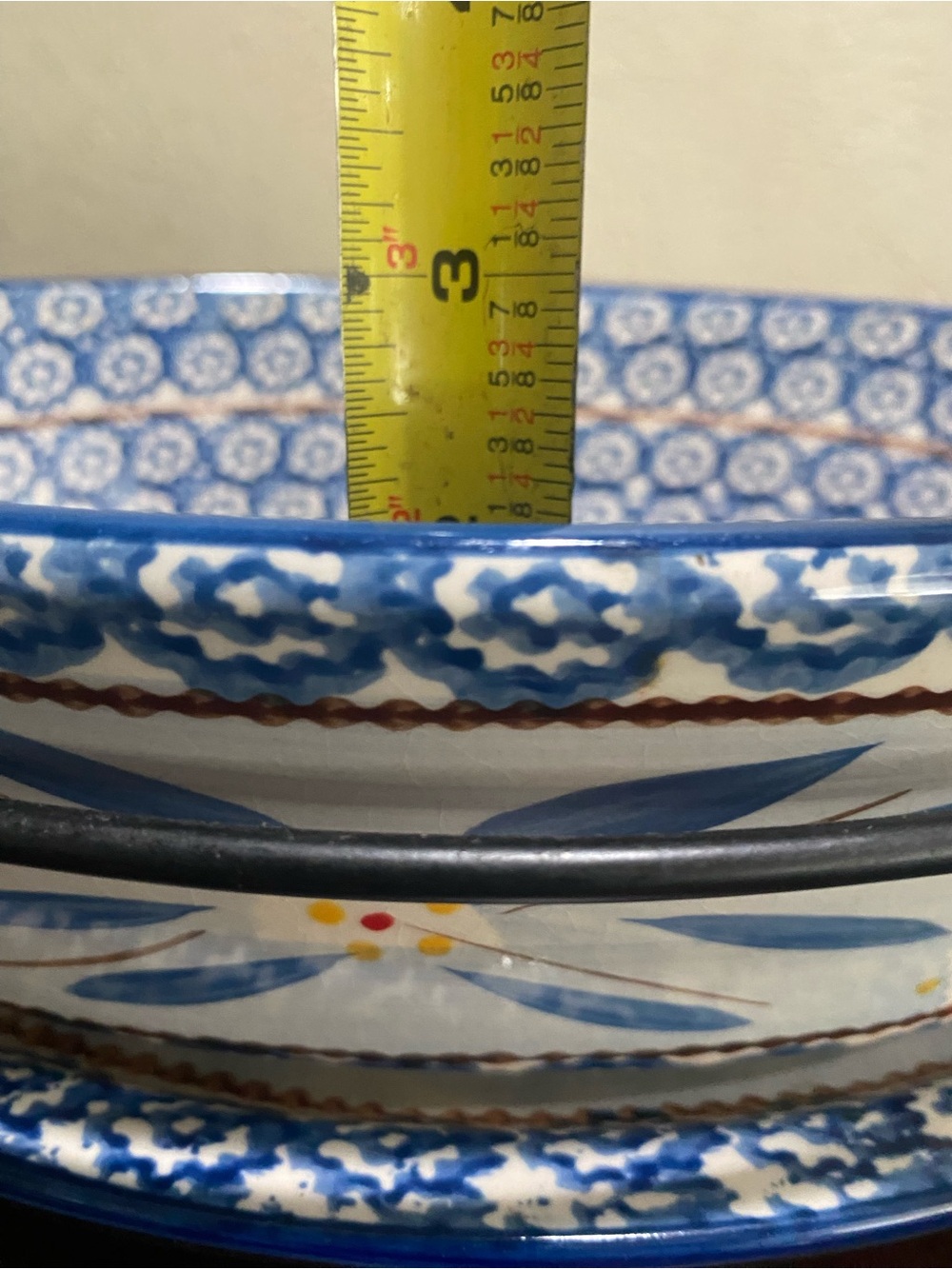 Temptations by Tara, Old World Blue, 1.5 Quart Oval Casserole Dish WithWire Rack - Picture 13 of 13